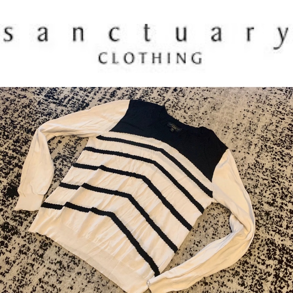 Black and Ivory Sanctuary Sweater, Sz Small